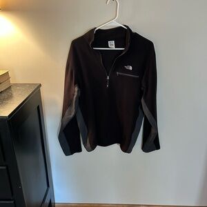 The North Face Black and Gray Quarter-Zip Pullover